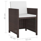 vidaXL Ensemble de meubles de patio Table et chaises d'extérieur Ensemble de salle à manger en polyrotin