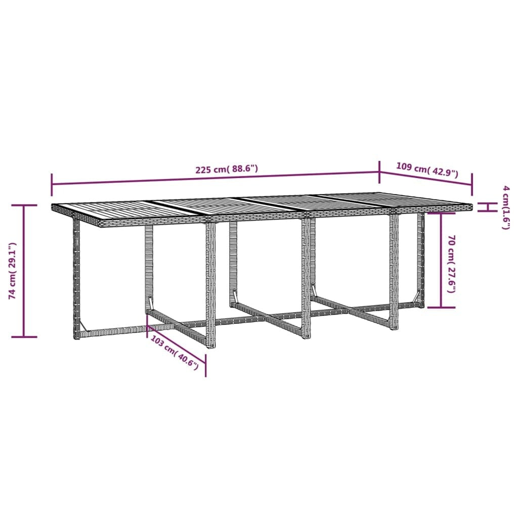 vidaXL Ensemble de meubles de patio Table et chaises d'extérieur Ensemble de salle à manger en polyrotin