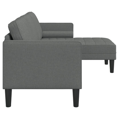 Ensemble de canapés 2/3 pièces vidaXL avec coussins, tissu noir/gris foncé/gris clair - 68,1 x 51,6 x 26,4