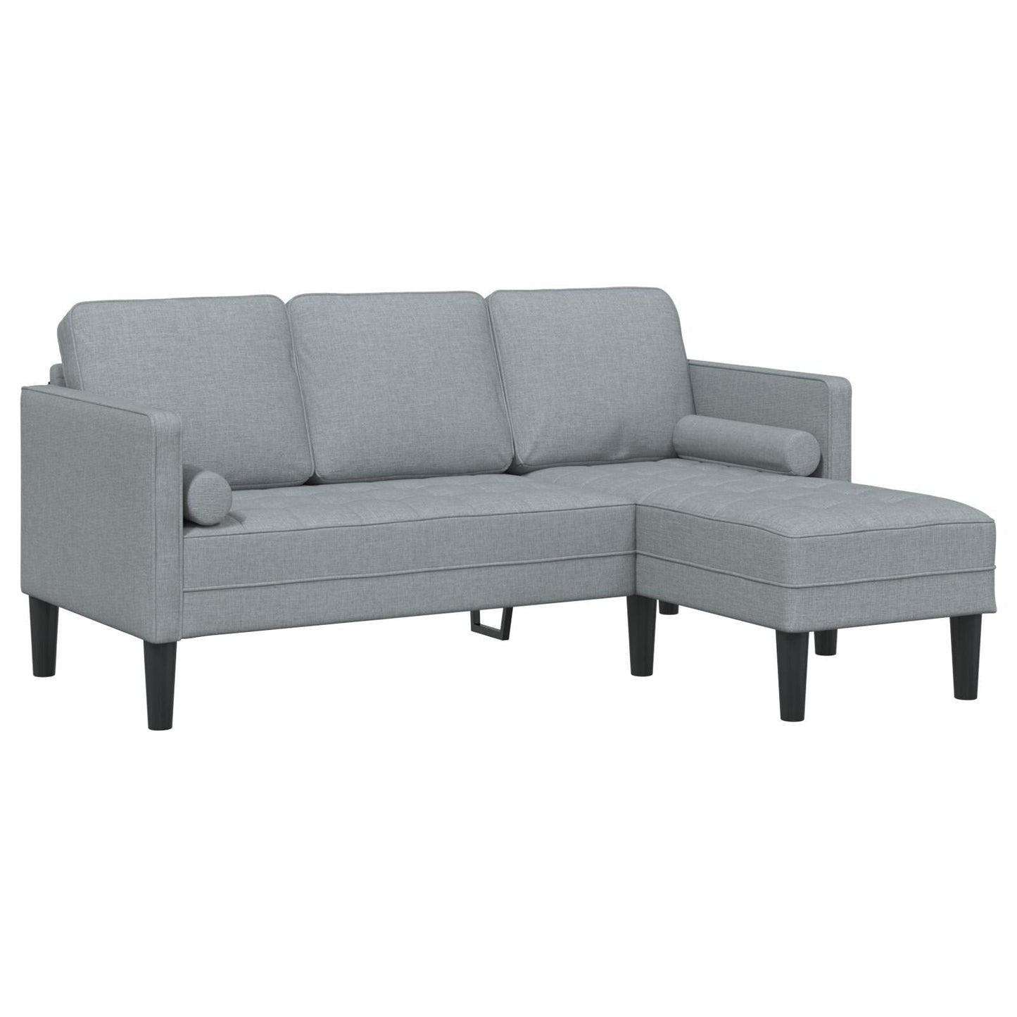 Ensemble de canapés 2/3 pièces vidaXL avec coussins, tissu noir/gris foncé/gris clair - 68,1 x 51,6 x 26,4