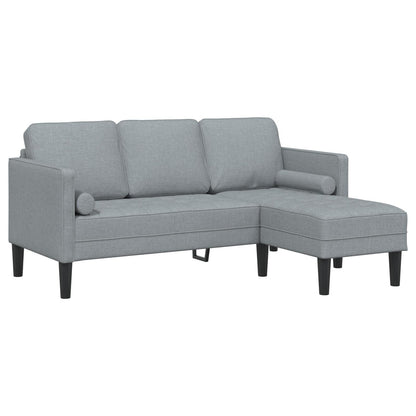 Ensemble de canapés 2/3 pièces vidaXL avec coussins, tissu noir/gris foncé/gris clair - 68,1 x 51,6 x 26,4