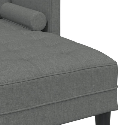 Ensemble de canapés 2/3 pièces vidaXL avec coussins, tissu noir/gris foncé/gris clair - 68,1 x 51,6 x 26,4