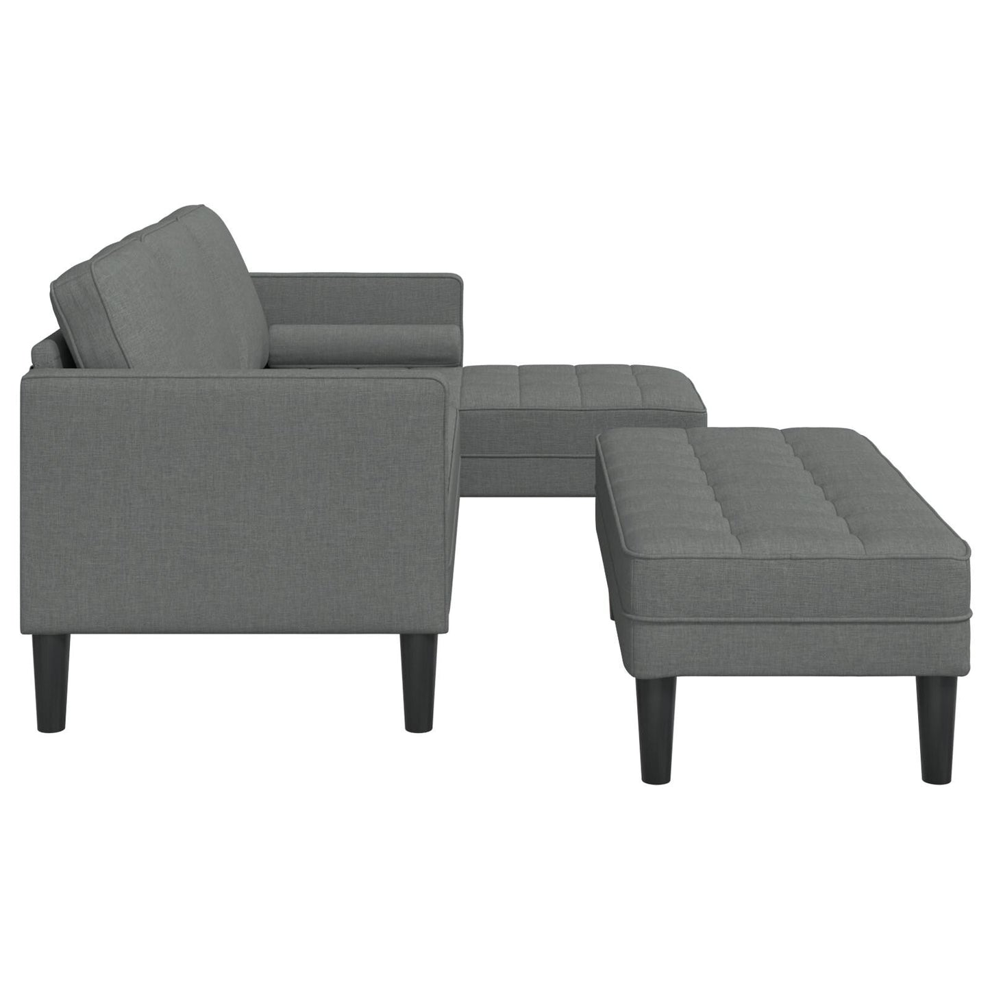 Ensemble de canapés 2/3 pièces vidaXL avec coussins, tissu noir/gris foncé/gris clair - 68,1 x 51,6 x 26,4
