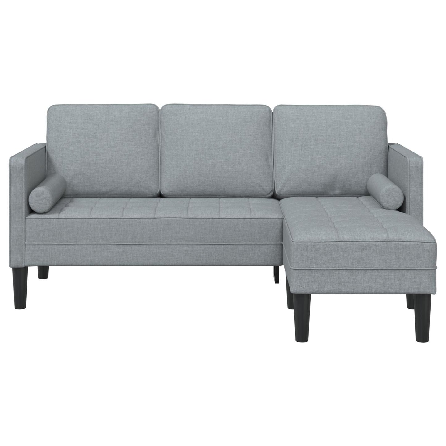 Ensemble de canapés 2/3 pièces vidaXL avec coussins, tissu noir/gris foncé/gris clair - 68,1 x 51,6 x 26,4