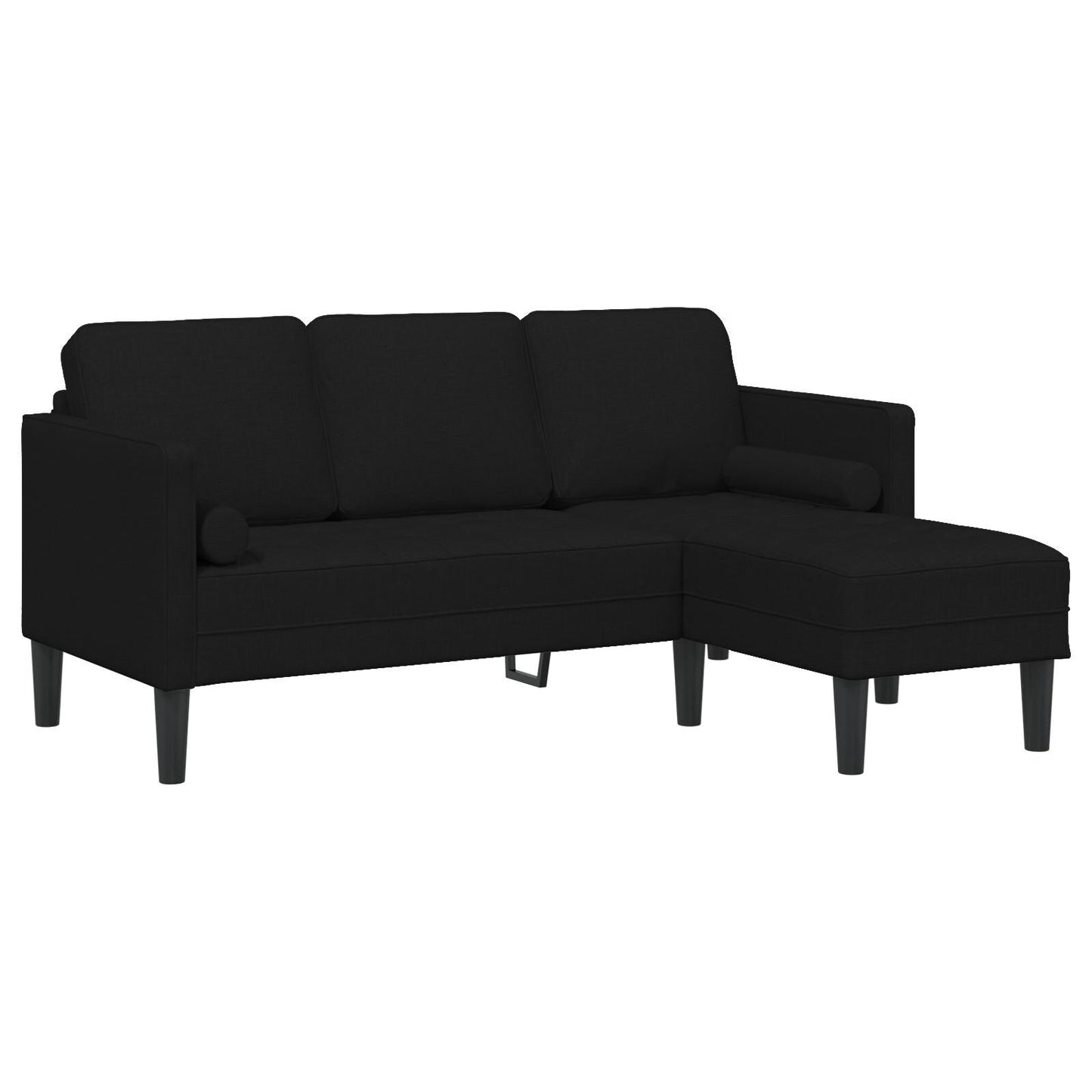 Ensemble de canapés 2/3 pièces vidaXL avec coussins, tissu noir/gris foncé/gris clair - 68,1 x 51,6 x 26,4