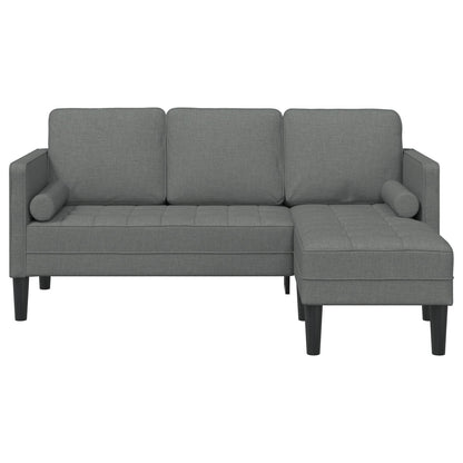 Ensemble de canapés 2/3 pièces vidaXL avec coussins, tissu noir/gris foncé/gris clair - 68,1 x 51,6 x 26,4