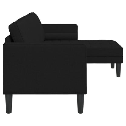Ensemble de canapés 2/3 pièces vidaXL avec coussins, tissu noir/gris foncé/gris clair - 68,1 x 51,6 x 26,4