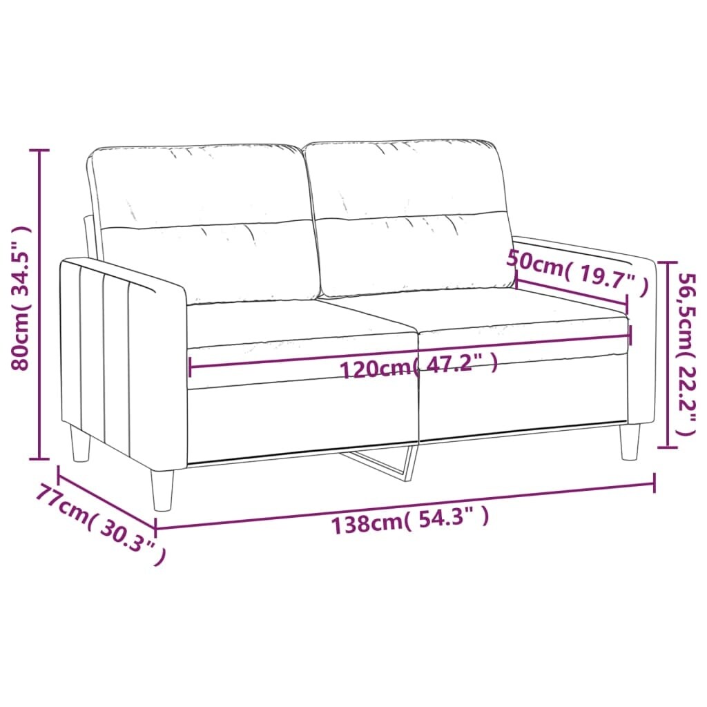 Canapé 2 places vidaXL Gris foncé 47,2 cm Tissu - 54,3 x 30,3 x 31,5 cm