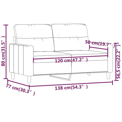 Canapé 2 places vidaXL Gris foncé 47,2 cm Tissu - 54,3 x 30,3 x 31,5 cm