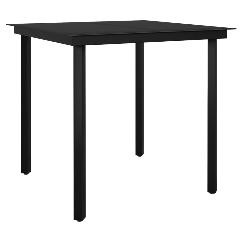 vidaXL Ensemble de salle à manger de patio, table et chaises d'extérieur en polyrotin et verre