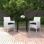 vidaXL Ensemble de salle à manger de patio, table et chaises d'extérieur en polyrotin et verre