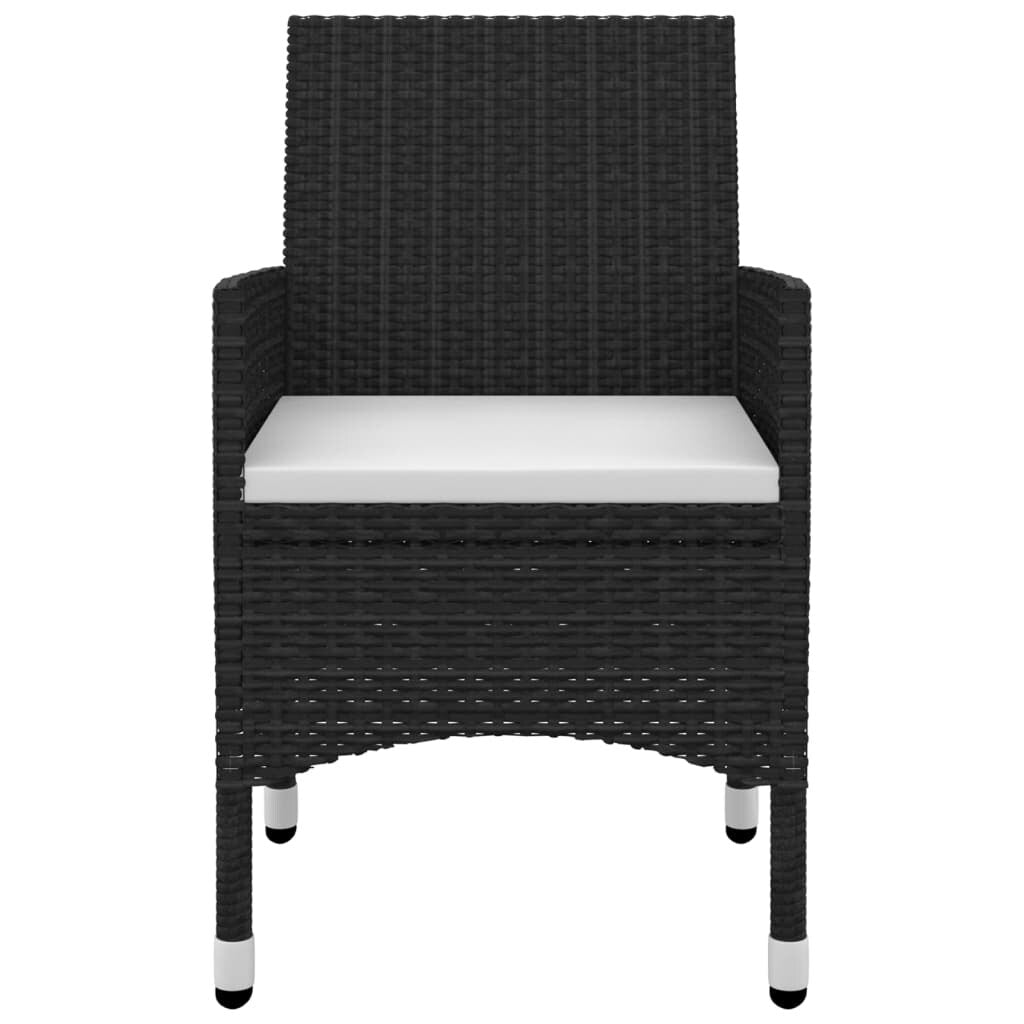 vidaXL Ensemble de salle à manger de patio, table et chaises d'extérieur en polyrotin et verre