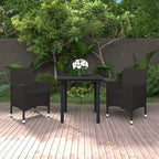 vidaXL Ensemble de salle à manger de patio, table et chaises d'extérieur en polyrotin et verre