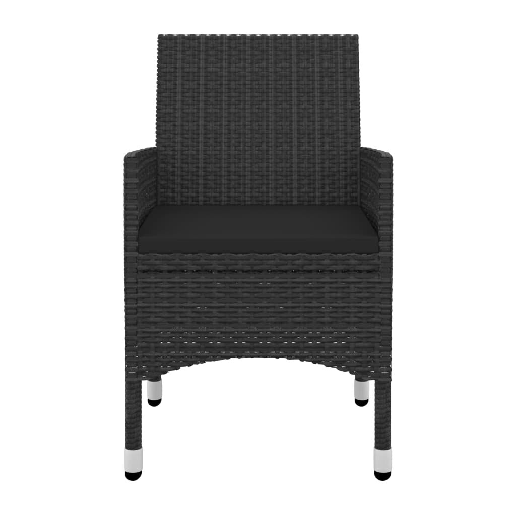 vidaXL Ensemble de salle à manger de patio, table et chaises d'extérieur en polyrotin et verre