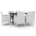 vidaXL Ensemble de salle à manger de patio, table et chaises d'extérieur en polyrotin et verre