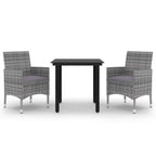 vidaXL Ensemble de salle à manger de patio, table et chaises d'extérieur en polyrotin et verre