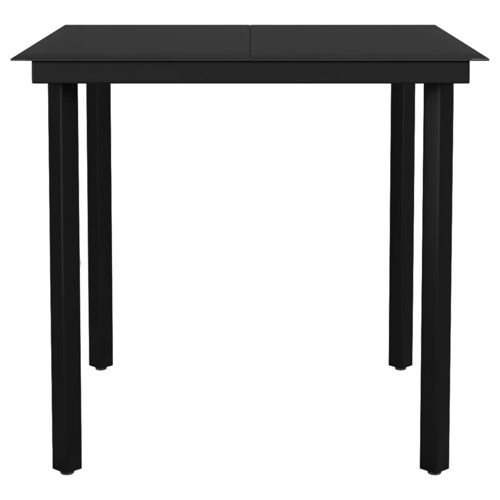 vidaXL Ensemble de salle à manger de patio, table et chaises d'extérieur en polyrotin et verre