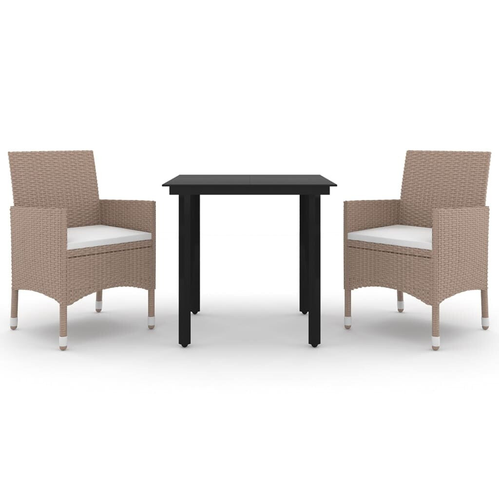 vidaXL Ensemble de salle à manger de patio, table et chaises d'extérieur en polyrotin et verre