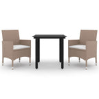 vidaXL Ensemble de salle à manger de patio, table et chaises d'extérieur en polyrotin et verre
