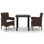 vidaXL Ensemble de salle à manger de patio, table et chaises d'extérieur en polyrotin et verre