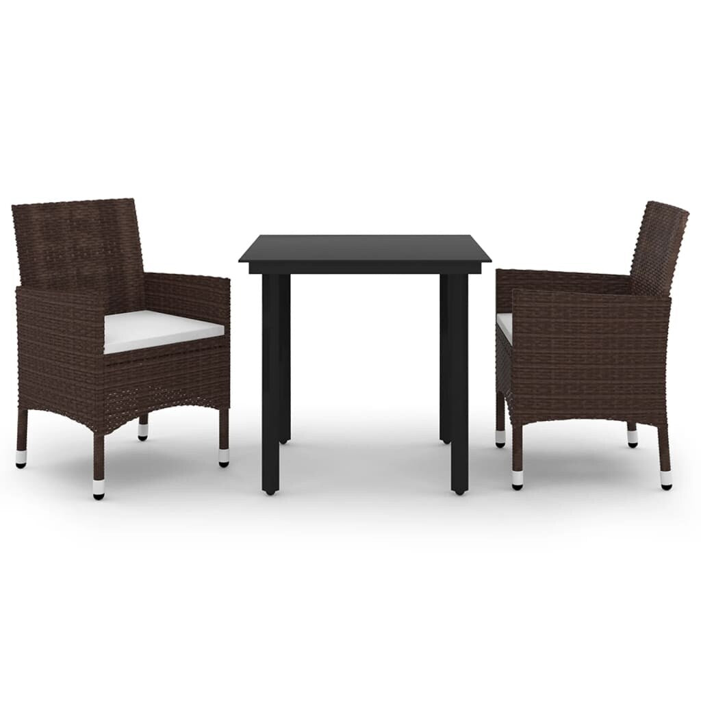 vidaXL Ensemble de salle à manger de patio, table et chaises d'extérieur en polyrotin et verre