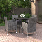 vidaXL Ensemble de salle à manger de patio, table et chaises d'extérieur en polyrotin et verre
