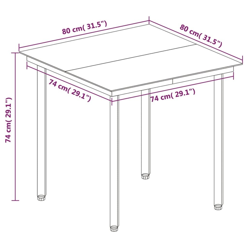 vidaXL Ensemble de salle à manger de patio, table et chaises d'extérieur en polyrotin et verre