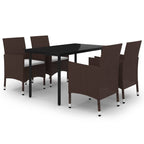 vidaXL Ensemble de salle à manger de patio, table et chaises d'extérieur en polyrotin et verre