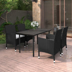 vidaXL Ensemble de salle à manger de patio, table et chaises d'extérieur en polyrotin et verre