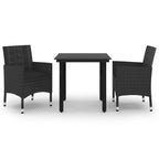 vidaXL Ensemble de salle à manger de patio, table et chaises d'extérieur en polyrotin et verre