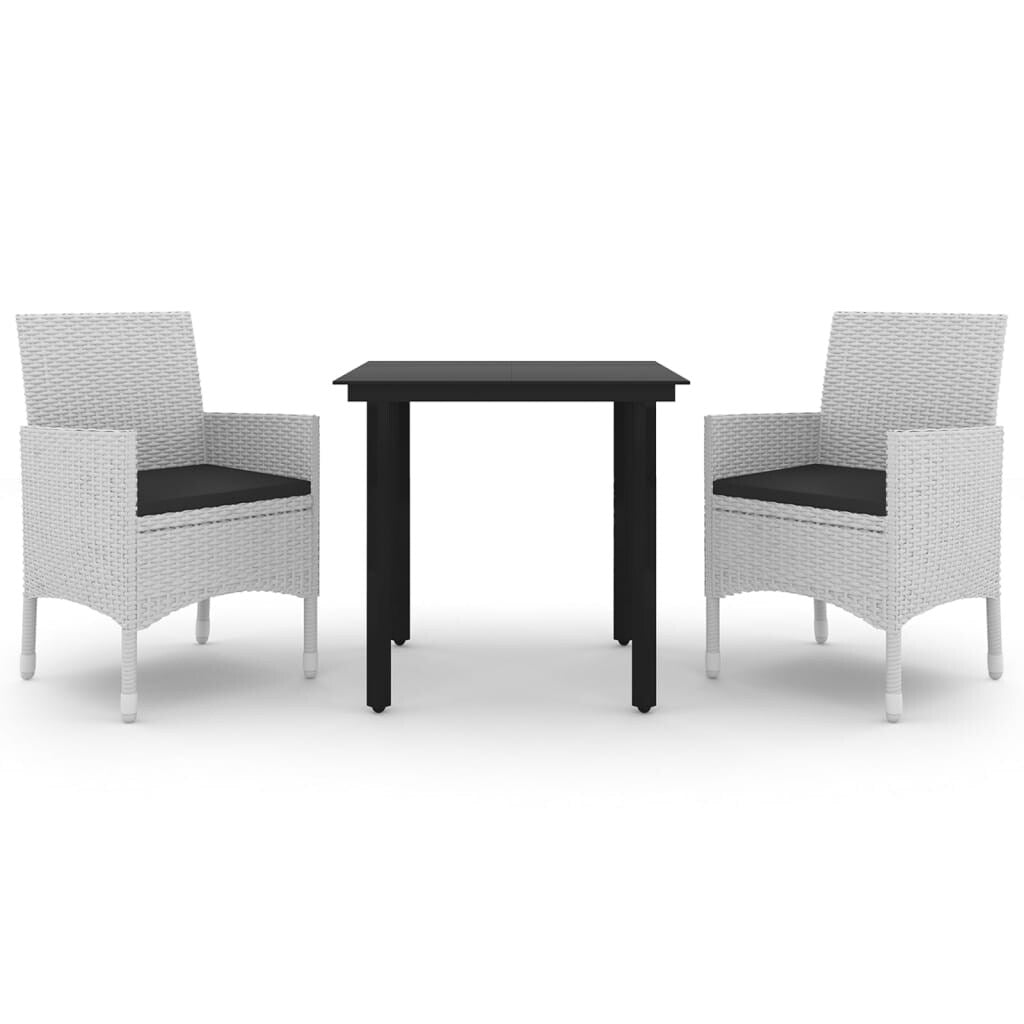 vidaXL Ensemble de salle à manger de patio, table et chaises d'extérieur en polyrotin et verre