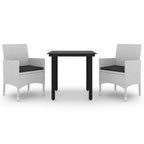 vidaXL Ensemble de salle à manger de patio, table et chaises d'extérieur en polyrotin et verre