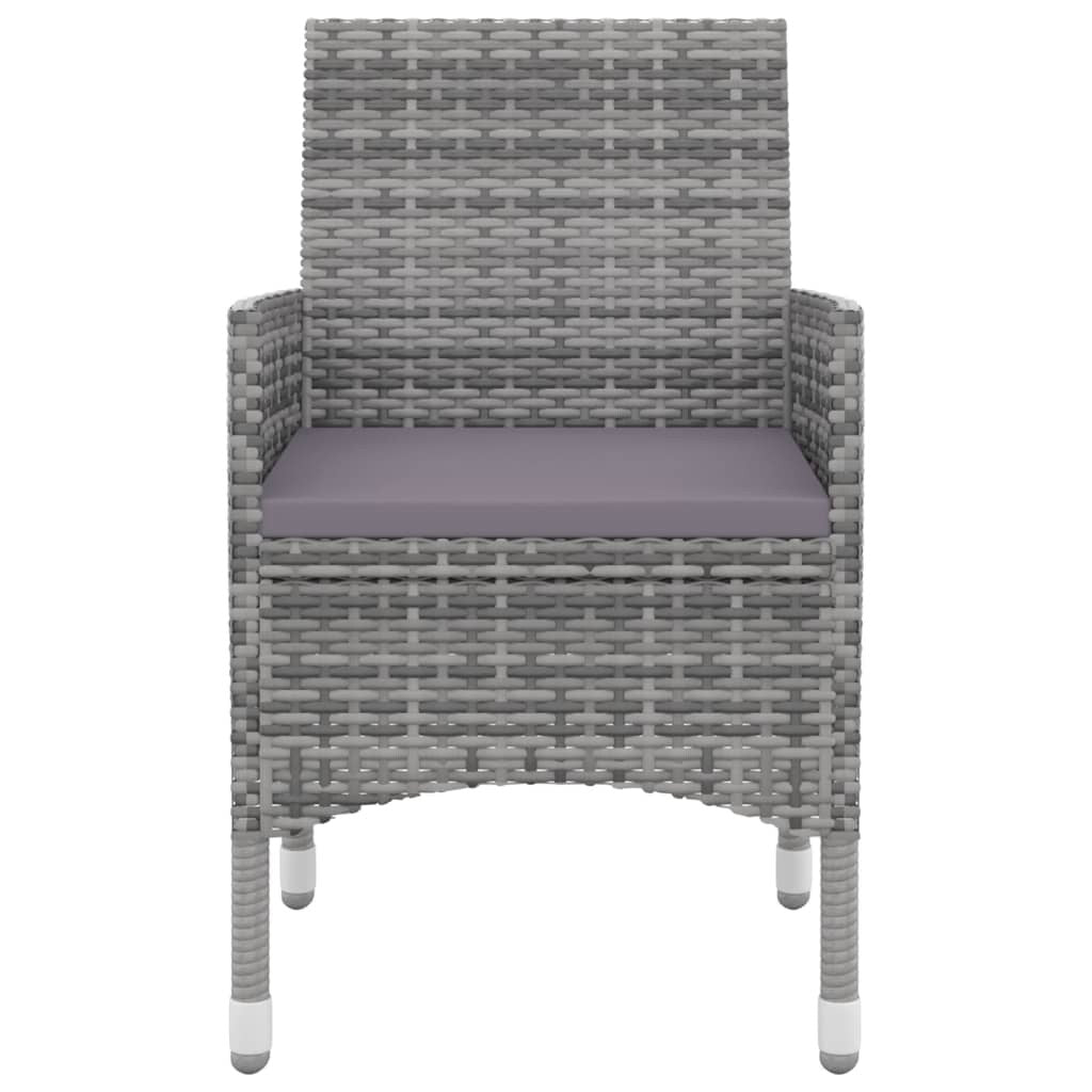 vidaXL Ensemble de salle à manger de patio, table et chaises d'extérieur en polyrotin et verre