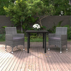 vidaXL Ensemble de salle à manger de patio, table et chaises d'extérieur en polyrotin et verre