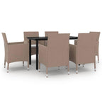 vidaXL Ensemble de salle à manger de patio, table et chaises d'extérieur en polyrotin et verre