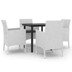 vidaXL Ensemble de salle à manger de patio, table et chaises d'extérieur en polyrotin et verre