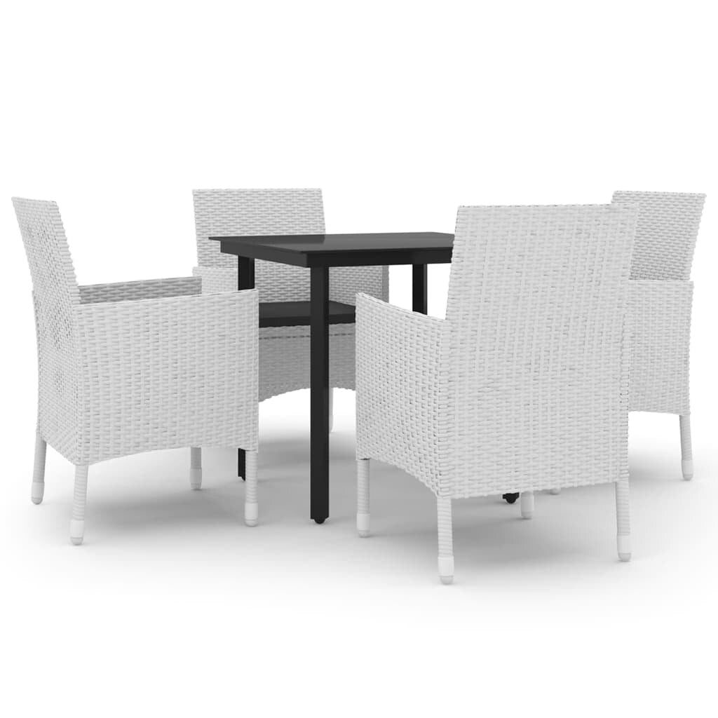 vidaXL Ensemble de salle à manger de patio, table et chaises d'extérieur en polyrotin et verre