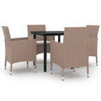 vidaXL Ensemble de salle à manger de patio, table et chaises d'extérieur en polyrotin et verre