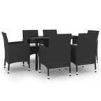 vidaXL Ensemble de salle à manger de patio, table et chaises d'extérieur en polyrotin et verre