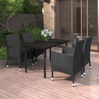 vidaXL Ensemble de salle à manger de patio, table et chaises d'extérieur en polyrotin et verre