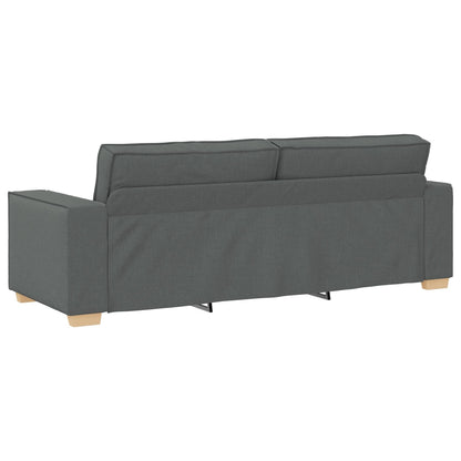 Ensemble de canapé 3 pièces vidaXL avec coussins, tissu noir/gris foncé - 39 x 30,7 x 33,1