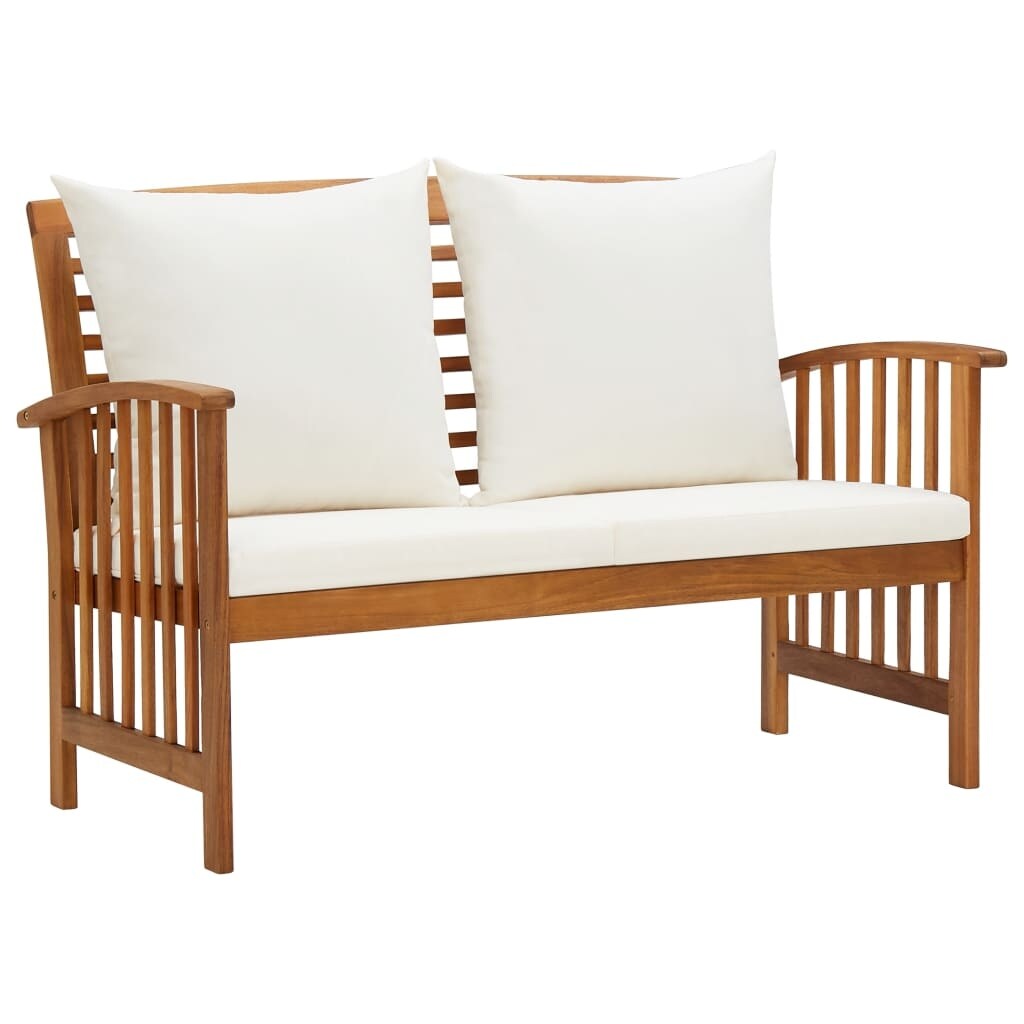 vidaXL Ensemble de salon de jardin 5 pièces avec coussins en bois d'acacia massif