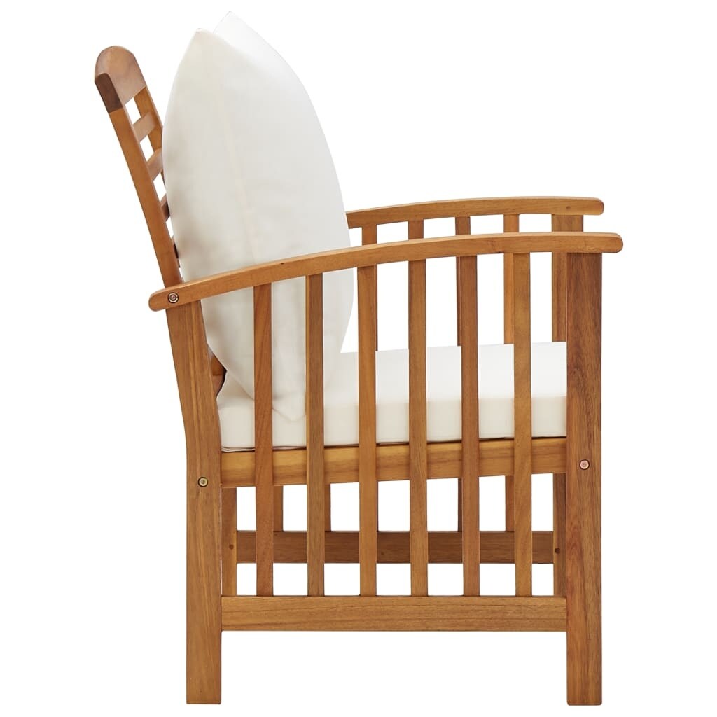 vidaXL Ensemble de salon de jardin 5 pièces avec coussins en bois d'acacia massif