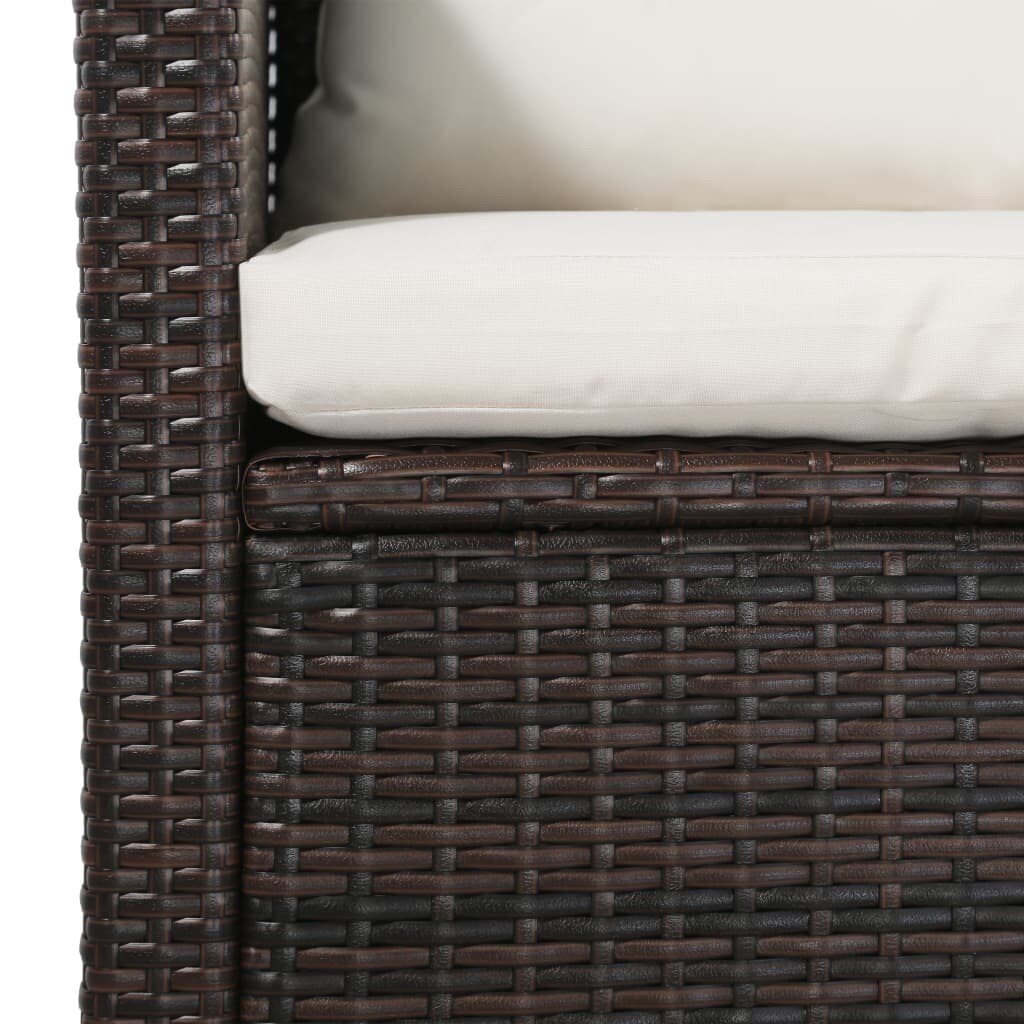 Ensemble de meubles de jardin vidaXL, canapé sectionnel avec table en rotin - 47,2 x 27,6 x 26