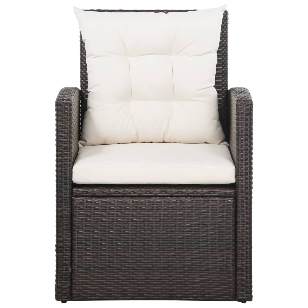Ensemble de meubles de jardin vidaXL, canapé sectionnel avec table en rotin - 47,2 x 27,6 x 26