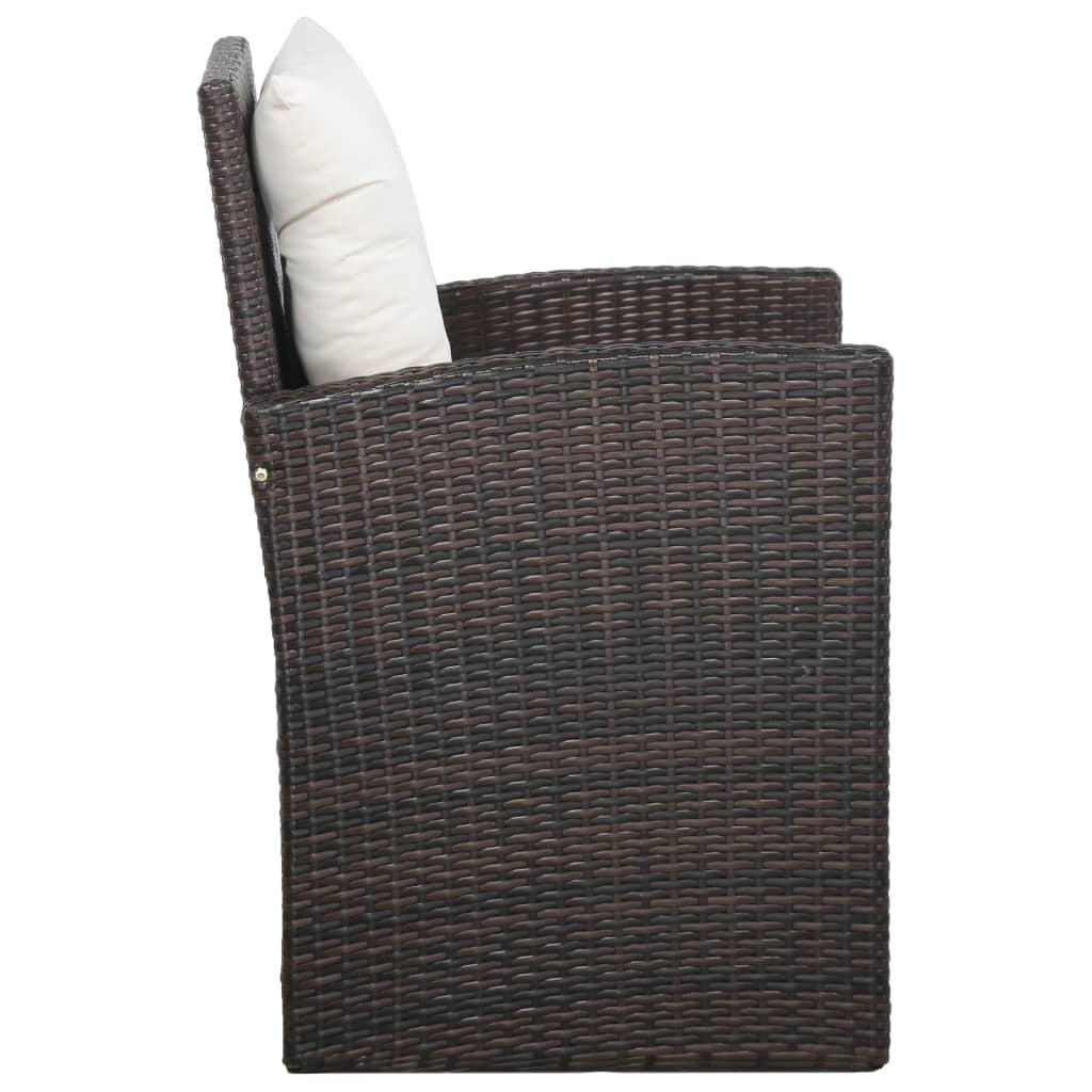 Ensemble de meubles de jardin vidaXL, canapé sectionnel avec table en rotin - 47,2 x 27,6 x 26