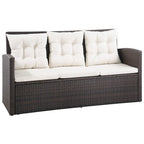 Ensemble de meubles de jardin vidaXL, canapé sectionnel avec table en rotin - 47,2 x 27,6 x 26