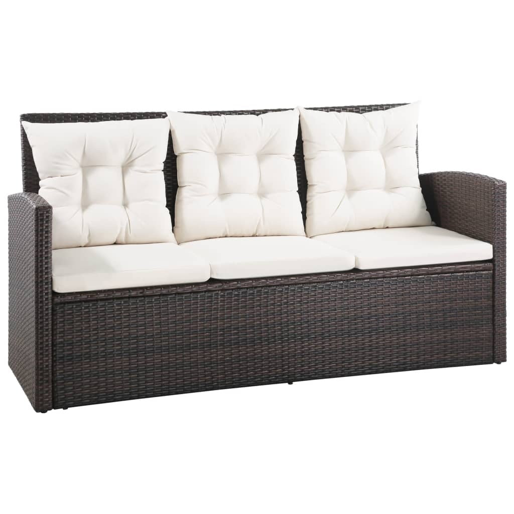 Ensemble de meubles de jardin vidaXL, canapé sectionnel avec table en rotin - 47,2 x 27,6 x 26