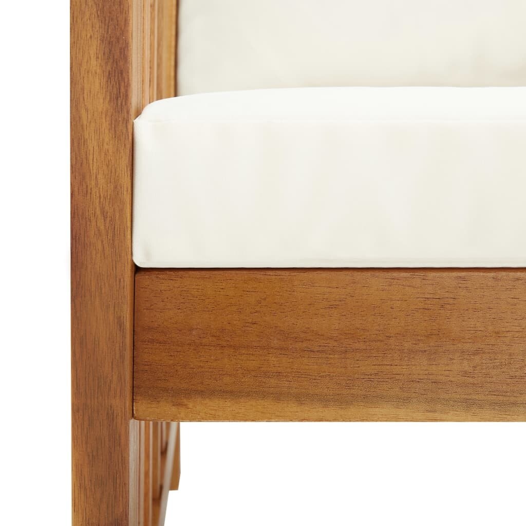 vidaXL Ensemble de salon de jardin 5 pièces avec coussins en bois d'acacia massif