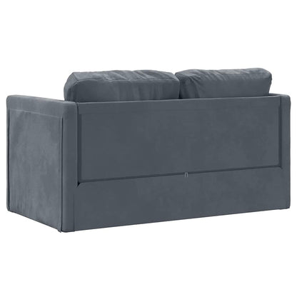 Canapé-lit de sol compact en velours gris foncé vidaXL - 48,0 x 48,0 x 21,7